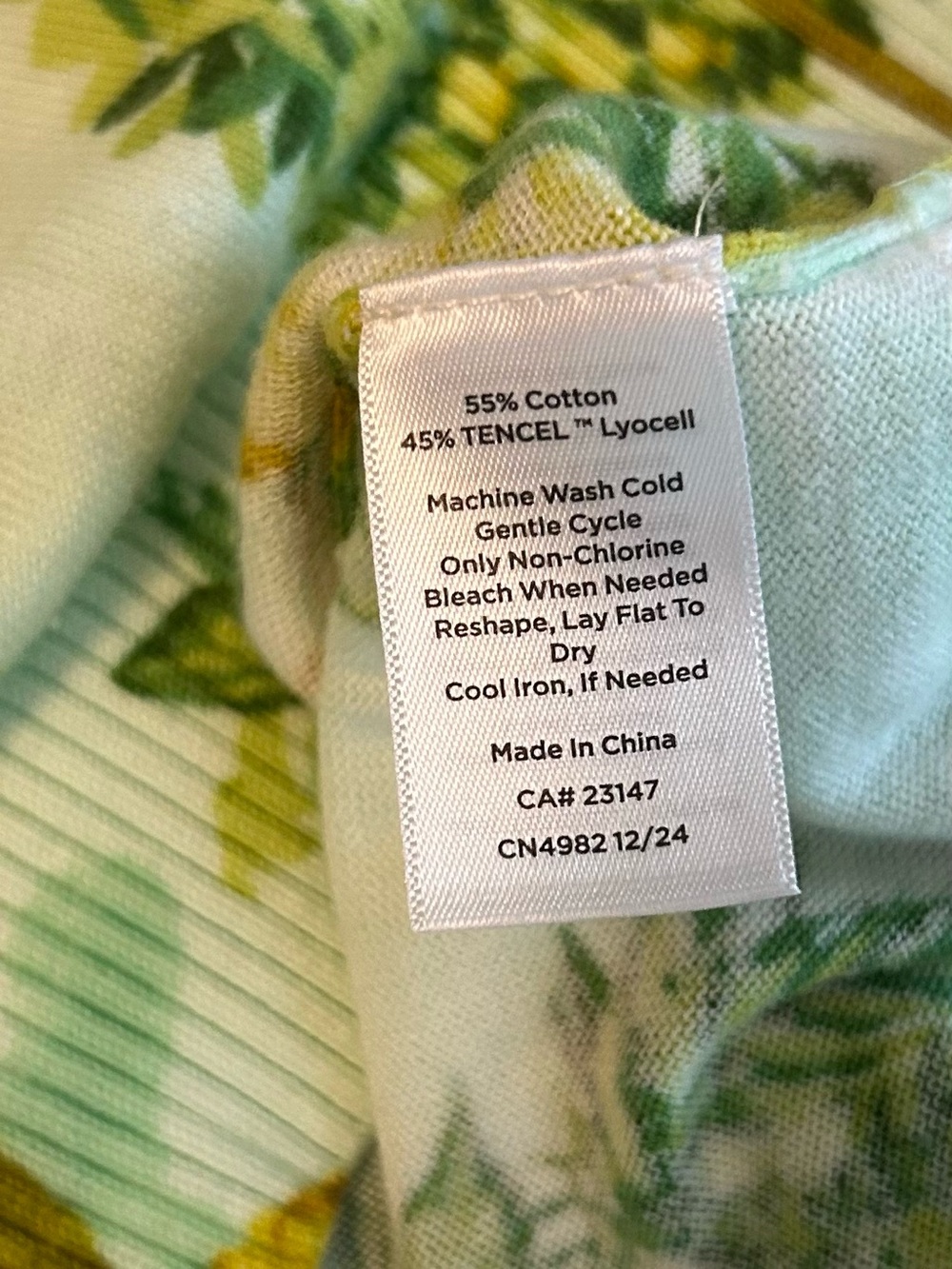 Talbots ELBOW SLEEVE PULLOVER - LEMON TREES Women’s SZ 3X Blue Green Yellow - Picture 7 of 7